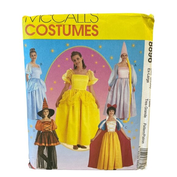 McCALLS 8896 Costumes Misses Size XL Rapunzel Cinderella Snow White UNCUT FF - Picture 1 of 2